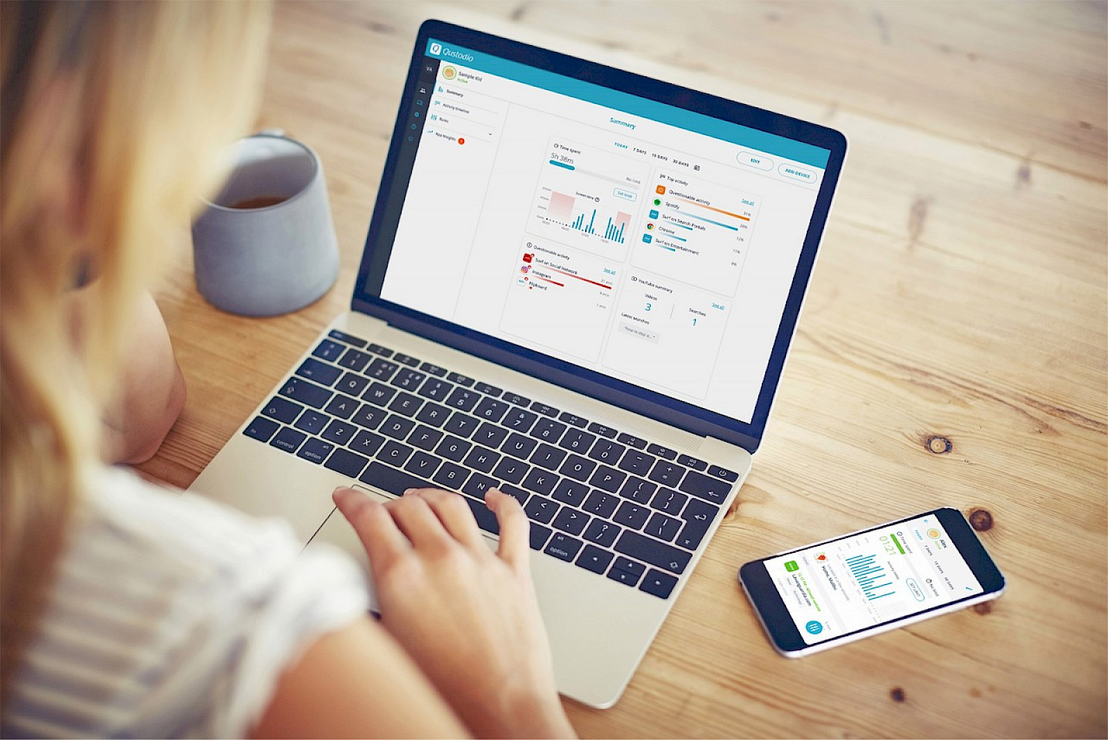 Primer aplikacije za star&scaron;evski nadzor - Qustodio